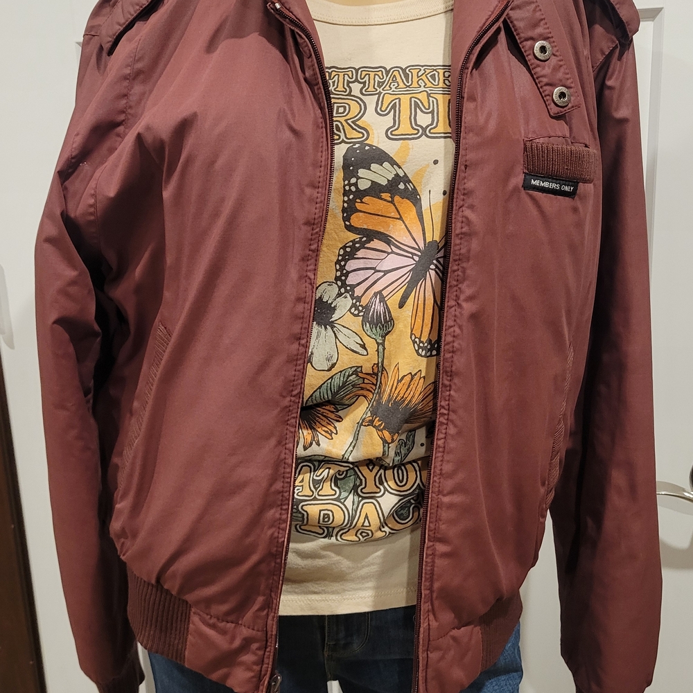 Members Only Burgundy Bomber Jacket